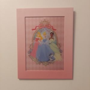 Vintage Disney Princess Pink Frame with 3D effect 11in X 14in